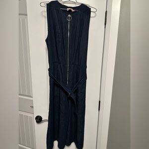 Ted Baker cropped denim zip front romper